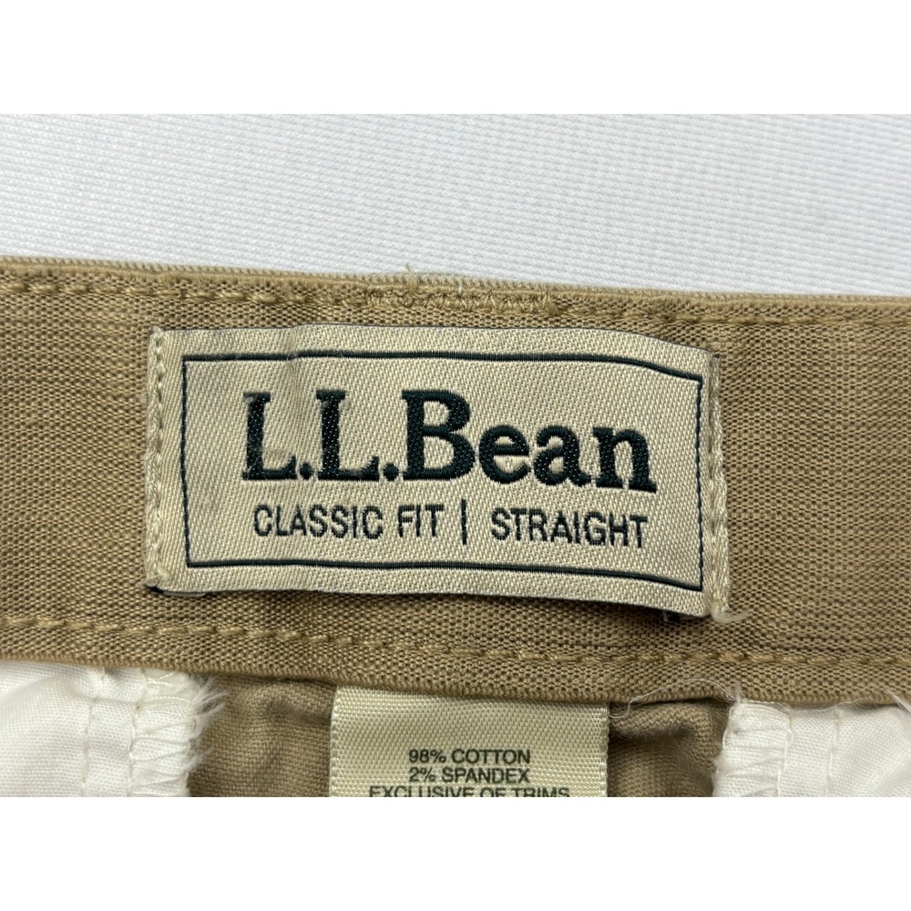 LL‎ Bean Pants Womens 10 Reg Khaki Classic Fit Straight Stretch Chino 269031 - Picture 7 of 8